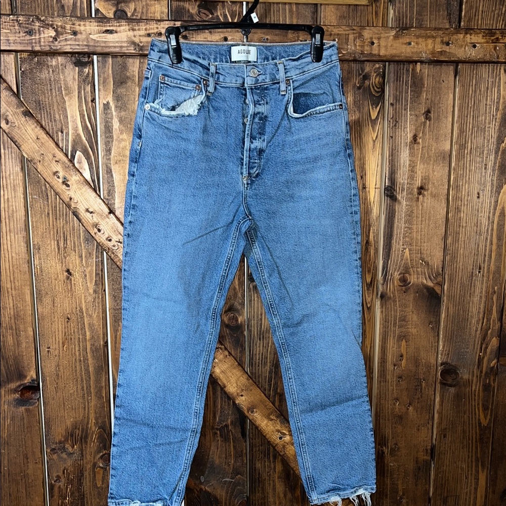 Agolde Medium Blue Women's Straight Jeans